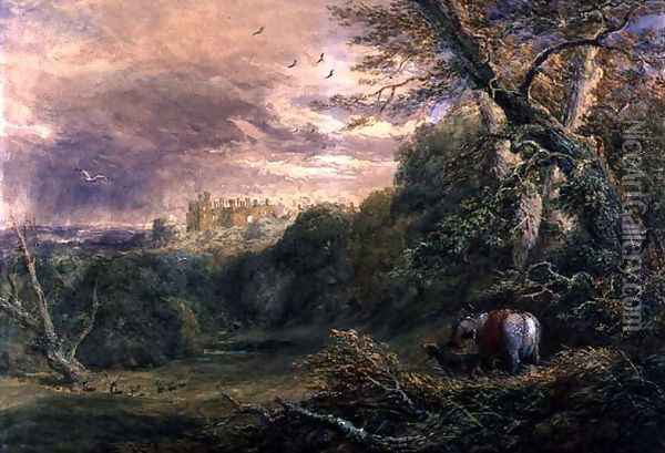 Powys Park, Montgomeryshire, c.1837 Oil Painting - David Cox