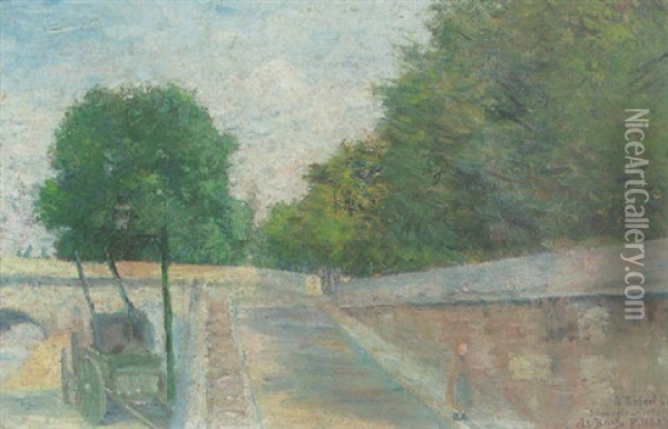 Le Pont Marie A Paris Oil Painting - Albert Dubois-Pillet