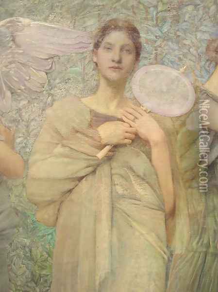 The Days [detail #1] Oil Painting - Thomas Wilmer Dewing