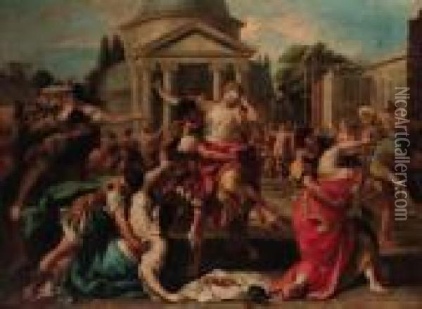 The Rape Of The Sabines Oil Painting - Carlo Innocenzo Carloni