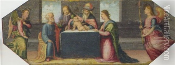 The Circumcision Oil Painting - Innocenzo di Pietro (da Imola) Francucci