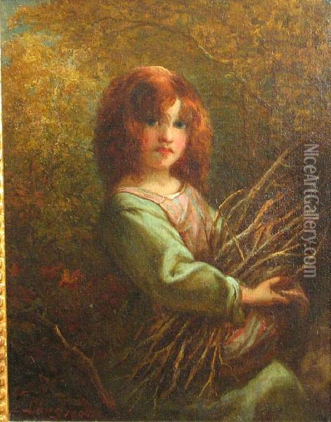 A Child With Branches Oil Painting - Louis Lang