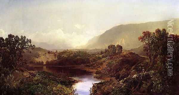 Mountain Landscape, New York State Oil Painting - William Louis Sonntag