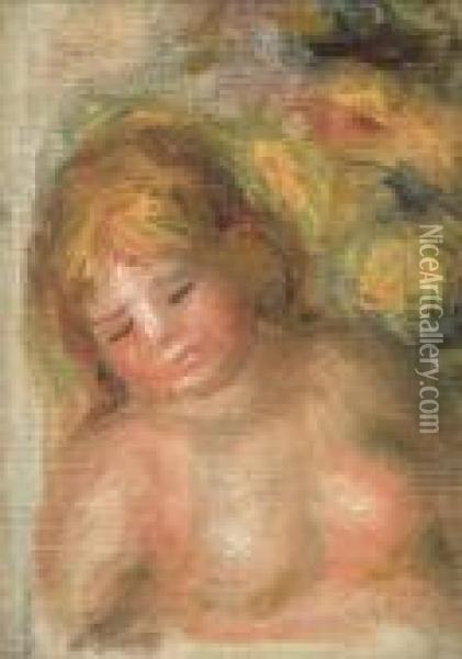 Tete Oil Painting - Pierre Auguste Renoir