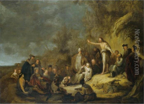 Saint John The Baptist Preaching In The Wilderness Oil Painting - Jacob Willemsz de Wet the Elder