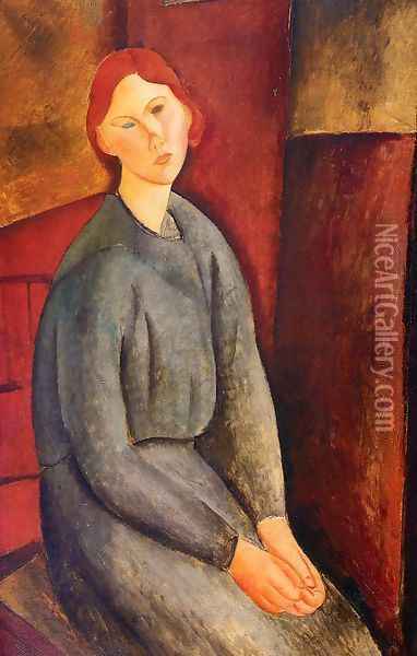 Annie Bjarne Oil Painting - Amedeo Modigliani