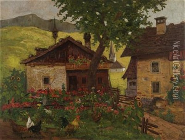 Bauerngarten Oil Painting - Konstantin Stoitzner