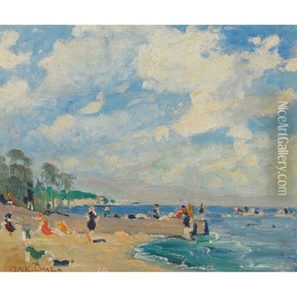 Day At The Beach - Sunny-side Oil Painting - George Arthur Kulmala