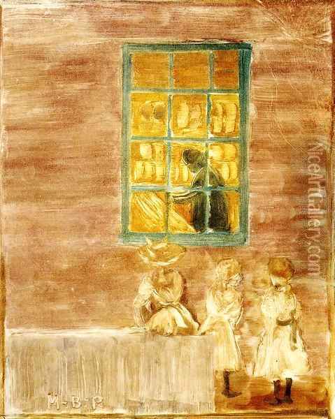 Children by a Window 1900-1902 Oil Painting - Henri De Toulouse-Lautrec