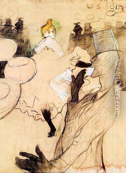 Le Goulue and Valentin, the 'Boneless One' Oil Painting - Henri De Toulouse-Lautrec