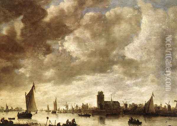 View of the Merwede before Dordrecht Oil Painting - Jan van Goyen
