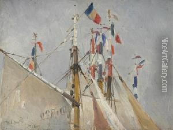 Masts And Flags Oil Painting - William Edward Norton