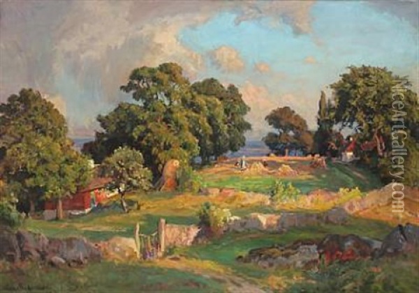 View From Kullen Oil Painting - Viggo Pedersen