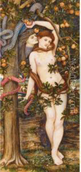 The Temptation Of Eve Oil Painting - John Roddam Spencer Stanhope