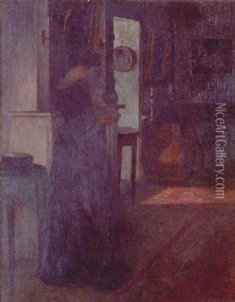 A Woman Praying Oil Painting - Ernst Oppler