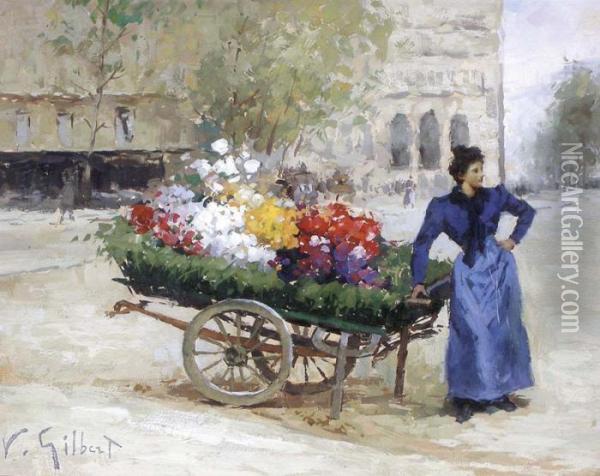 La Marchande De Fleurs Oil Painting - Victor-Gabriel Gilbert