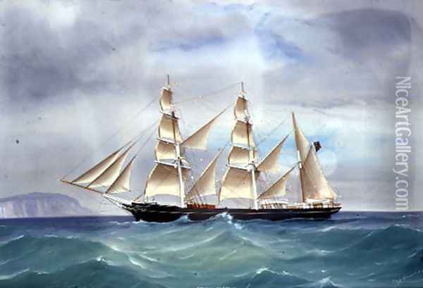 The Steam Yacht Emily Chapman in full sail, 1877 Oil Painting - de Simone Tommaso