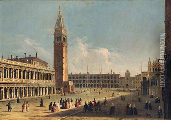 The Piazzetta, Venice, looking North, towards the Piazza San Marco Oil Painting - Venetian School