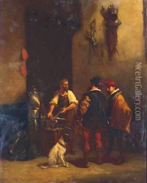 The Blacksmith Oil Painting - Jozef Lies