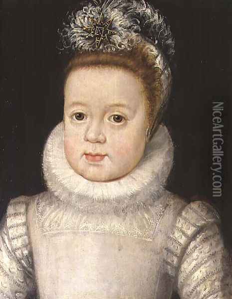 Portrait of a child, said to be Louis XIII 1601-43, c.1604 Oil Painting - Frans Pourbus the younger
