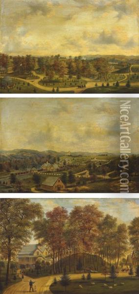 Three Views Of Springside Oil Painting - Henry C. Gritten