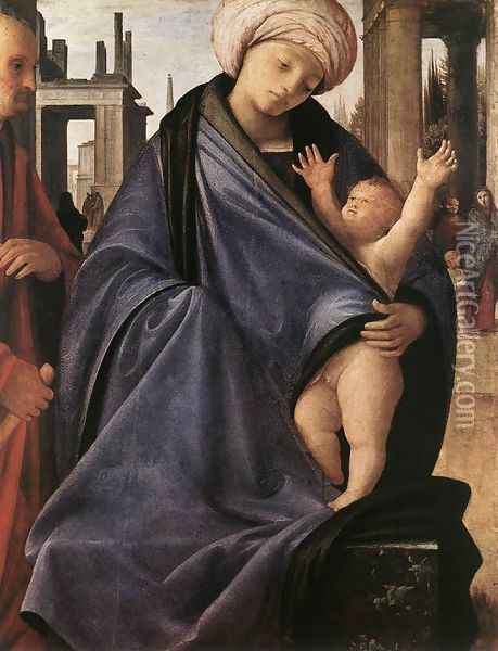 Holy Family c. 1520 Oil Painting - Bramantino (Bartolomeo Suardi)