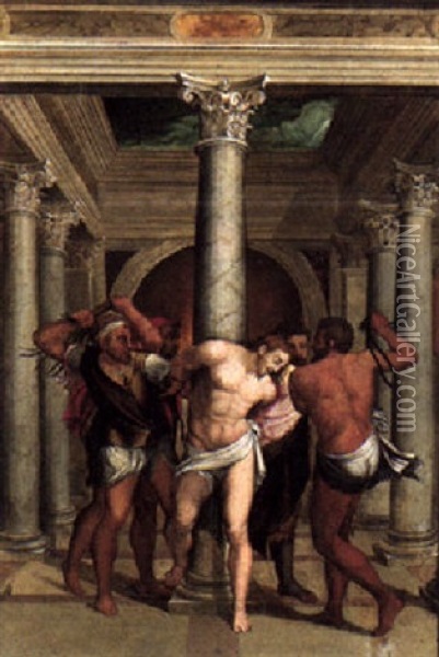 The Flagellation Oil Painting - Sebastiano Del Piombo