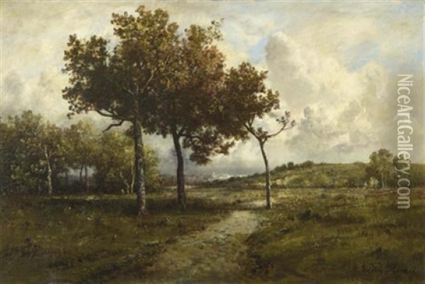 Landschaft Mit Bach Oil Painting - Leon Richet