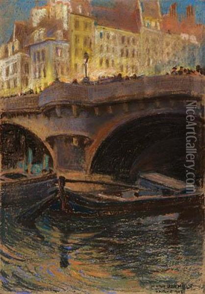 Pont Neuf Oil Painting - Henryk Uziemblo