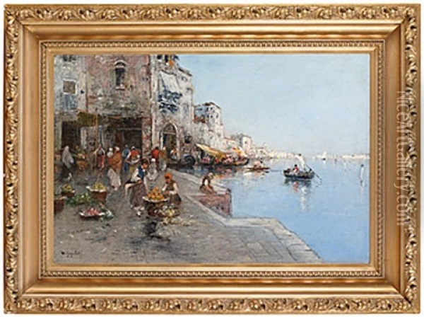 Venetianskt Kajmotiv Oil Painting - Wilhelm von Gegerfelt