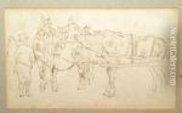Cart Horse And Ostler Oil Painting - Landseer, Sir Edwin