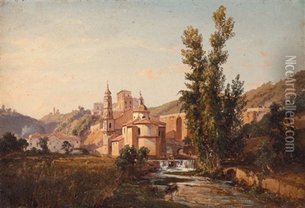 Amalfi, La Terra Dei Mulini Oil Painting - Ercole Gigante