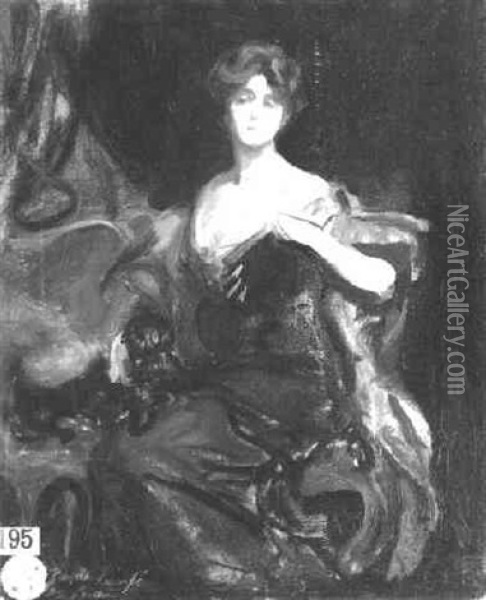 Portrait Of A Seated Lady Oil Painting - Philip Alexius De Laszlo