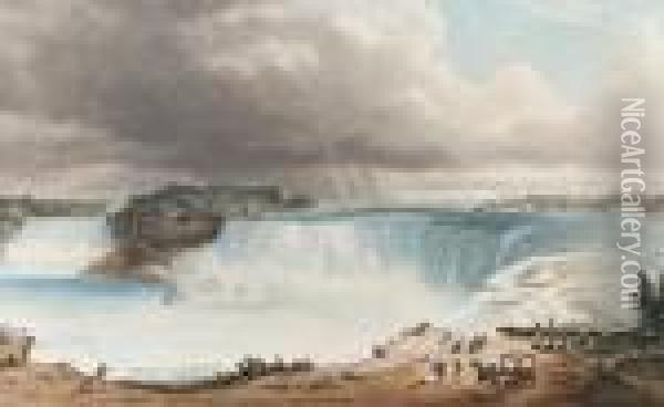 Views Of Niagara Falls Oil Painting - Hippolyte Sebron