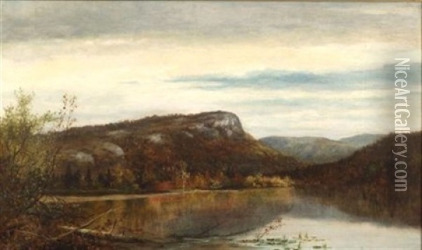 New Hampshire Lake View, Autumn Oil Painting - William Henry Hilliard