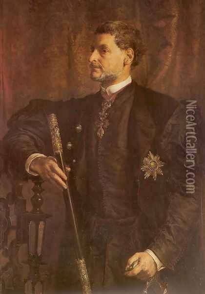 Portrait of Alfred Potocki Oil Painting - Jan Matejko