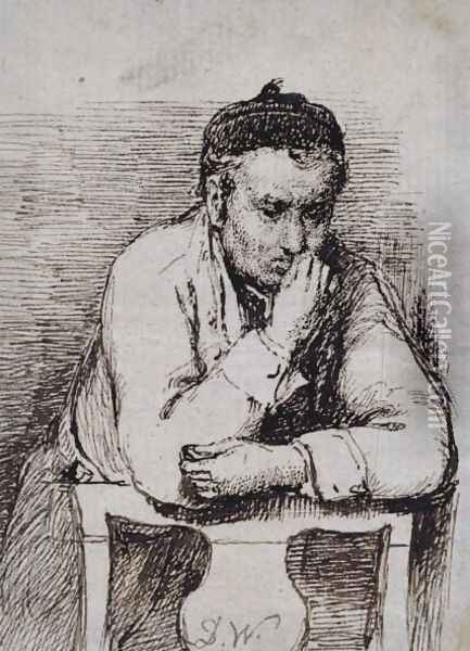 A Man Leaning on the Back of a Chair Oil Painting - Sir David Wilkie
