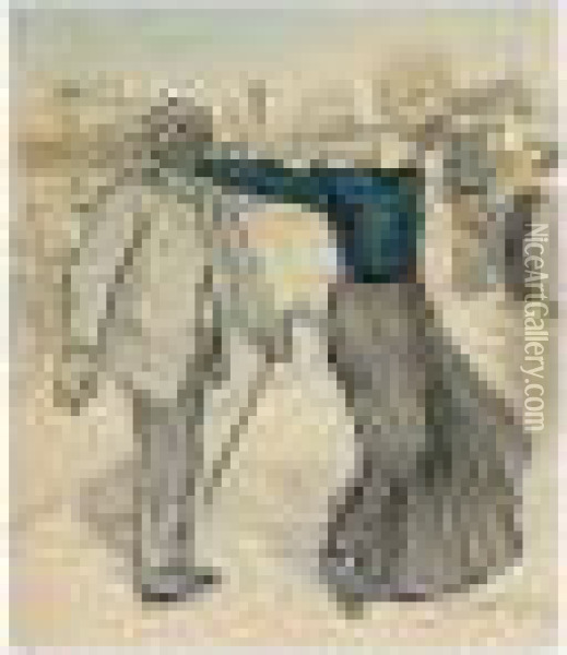 La Gifle Oil Painting - Theophile Alexandre Steinlen