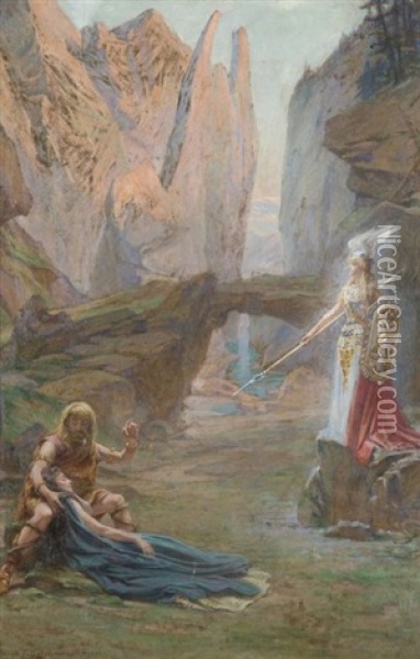 Scene De L'histoire Celtique Oil Painting - Henri Alphonse Laurent-Desrousseaux