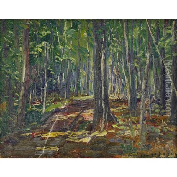 Trees: Cote St. Charles, Hudson Heights Oil Painting - Frederick William Hutchison