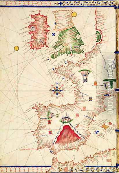 Ms Ital 550.0.3.15 fol.2r Map of Europe, from Carte Geografiche Oil Painting - Jacopo Russo