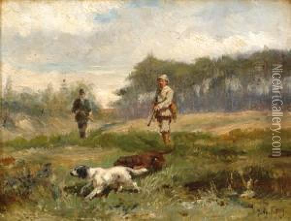 Hunting Scene Oil Painting - Frederick Hulk Johannes