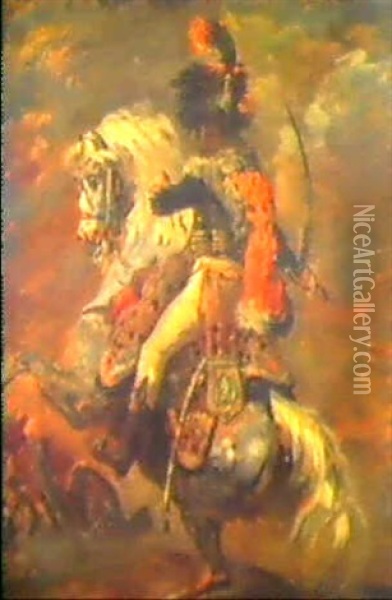 L'officier De Chassuers A Cheval Chargeant Oil Painting - Theodore Gericault