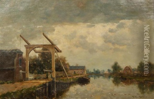 Bridge In Landscape Oil Painting - Willem Johannes Weissenbruch