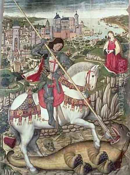 St George and the Dragon Oil Painting - Pedro Nisart