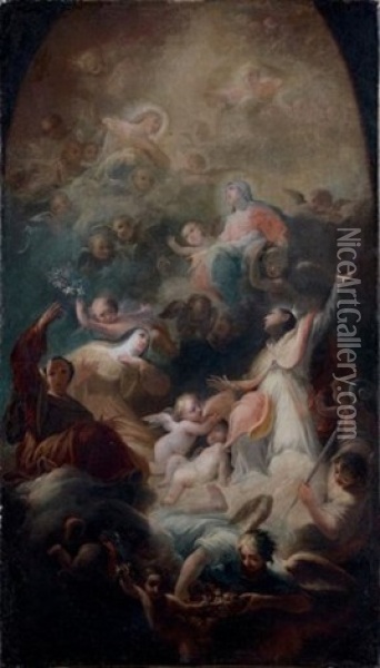 Apotheose D'un Saint Oil Painting - Mariano Salvador de Maella