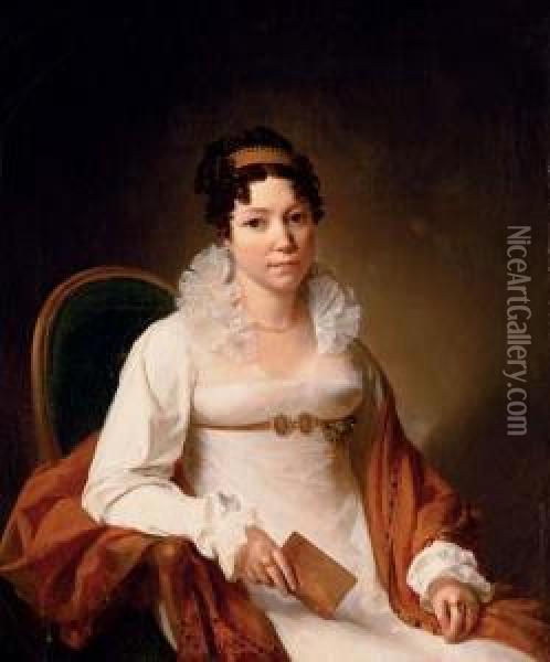 Portrait Of A Lady Oil Painting - Francois Henri Mulard