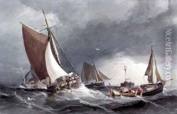 At the Nore Oil Painting - George Chambers