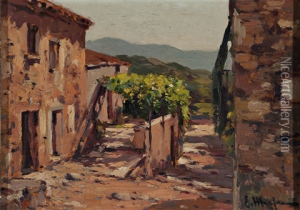 Calle De La Vajol Oil Painting - Eliseo Meifren y Roig