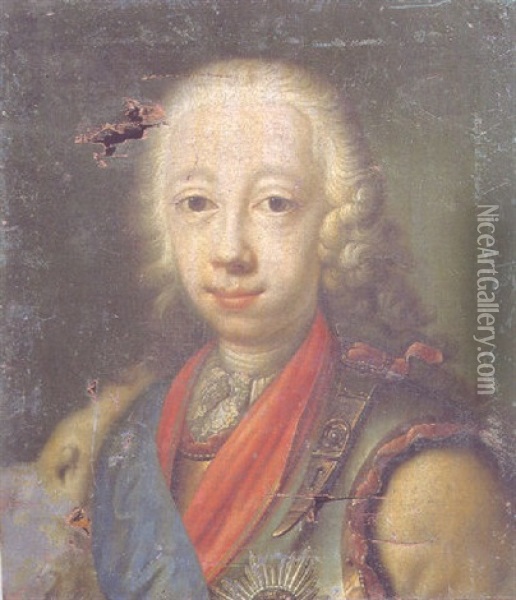 Portrait Of Peter Karl Ulrich, Duke Of Holstein-gottorp, Later Tzar Peter Iii Oil Painting - Georg Khristopher Groot